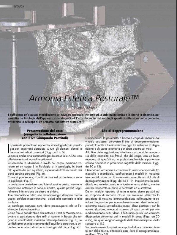 articolo armonia estetica posturale con progettazione individualizzata e metodo aep system