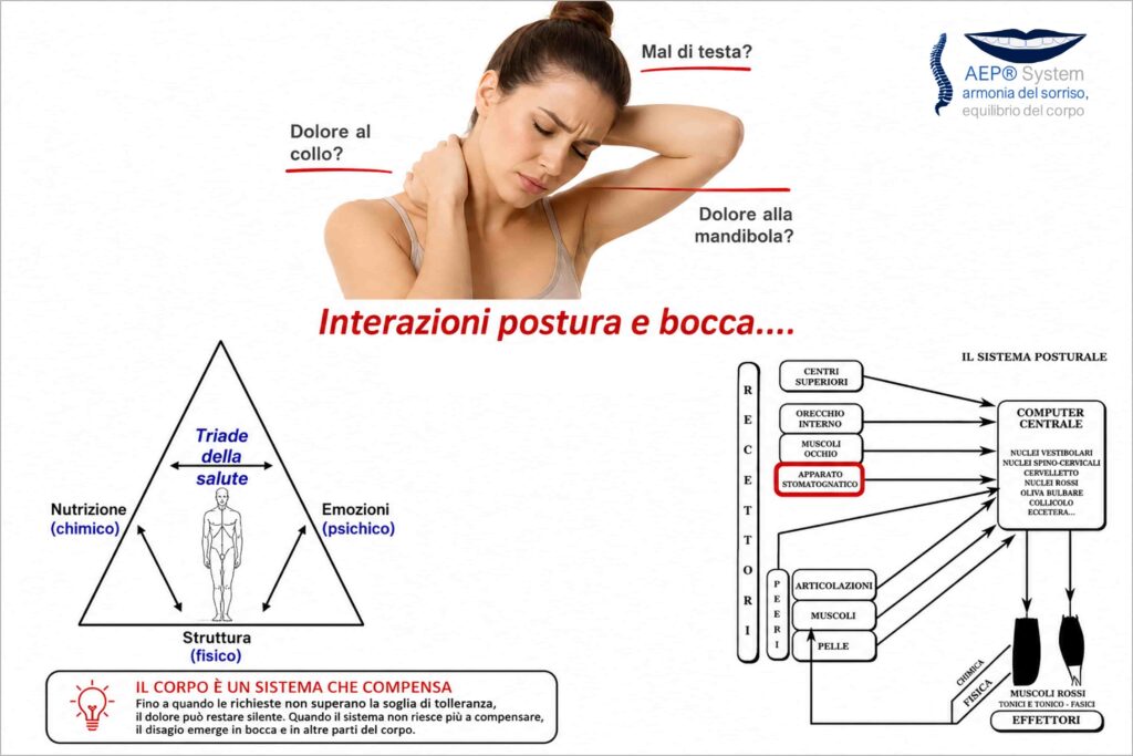 schema dei compensi corporei tra bocca postura ed equilibrio nel Metodo AEP