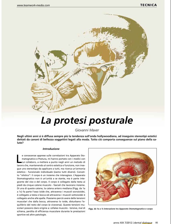 articolo dental dialogue 2012 sulla relazione tra protesi dentale funzione postura e apparato stomatognatico